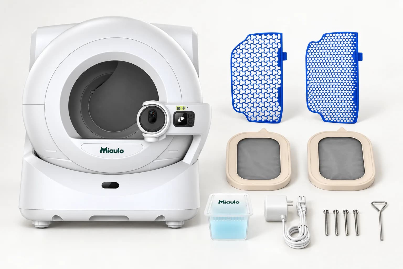 Miaulo Vision with parts and accessories laid out