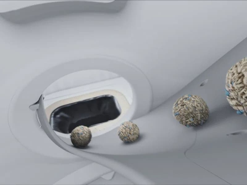 Clumps separated during a Miaulo Vision cleaning cycle